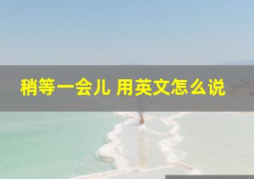 稍等一会儿 用英文怎么说